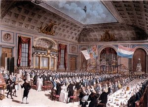 Het Patriottische Diner gehouden in de City of London Tavern door Thomas Rowlandson
