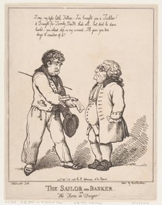 De zeeman en de bankier, of de firma in gevaar, 28 oktober 1799 door Thomas Rowlandson