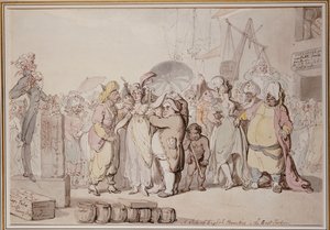 De verkoop van Engelse schoonheden in Oost-Indië, c.1810