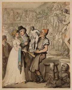 Het atelier van de beeldhouwer: Gipsafgietsels kopen, 1802 door Thomas Rowlandson