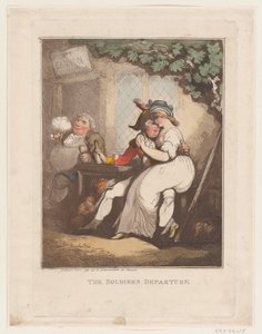 Het Vertrek van de Soldaat, 10 oktober 1799 door Thomas Rowlandson