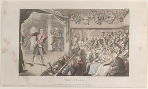Het Podium. George Primrose als Horatio, uit De Pastoor van Wakefield, 1 mei 1817 door Thomas Rowlandson