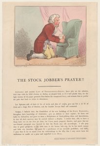Het gebed van de aandelenhandelaar!!, 1 augustus 1801 door Thomas Rowlandson