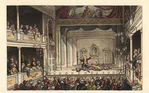 Het Theater: Toeristen genieten van een voorstelling in het theater van Scarborough door Thomas Rowlandson