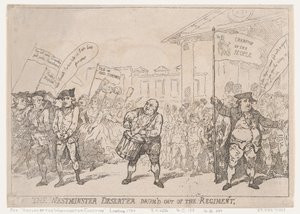 De Deserteur van Westminster Uit het Regiment Gedrumd, 18 mei 1784 door Thomas Rowlandson