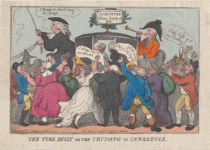 The York Dilly of De triomf van onschuld door Thomas Rowlandson