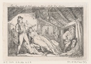 Tom Jones ontdekt de Filosoof in de Slaapkamer van Zwarte Moll, De Geschiedenis van Tom Jones door Thomas Rowlandson