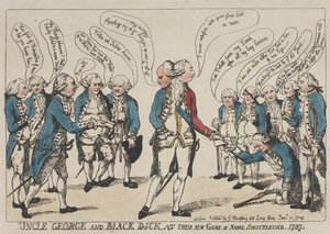 Oom George en Black Dick bij hun nieuwe spel ‘Naval Shuttlecock’ door Thomas Rowlandson