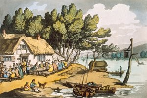 Uitzicht nabij Newport, Isle of Wight, uitgegeven 1822 door Thomas Rowlandson