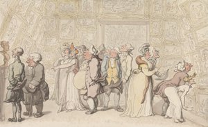 Tentoonstelling in de Royal Academy door Thomas Rowlandson