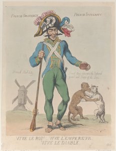 Leve de Koning! Leve de Keizer. Leve de Duivel., 12 april 1815 door Thomas Rowlandson