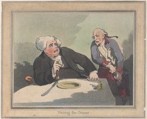 Wachten op het diner, 5 november 1792 door Thomas Rowlandson