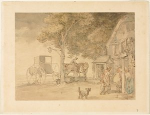 Paarden Water Geven door Thomas Rowlandson