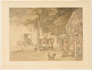 Paarden water geven door Thomas Rowlandson