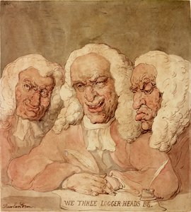 Wij drie domkoppen zijn, circa 1805 door Thomas Rowlandson