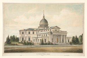 N.E. Gezicht op het State House gebouwd in 1794 - Trenton, N.J. Gewijzigd en vergroot 1845-6 door Thomas S. Sinclair