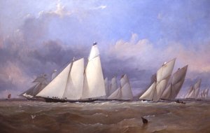 De America bij Cowes, 1852 door Thomas Sewell Robins