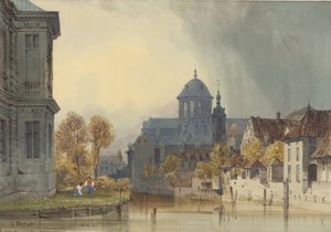 Een uitzicht op de kerk van Onze-Lieve-Vrouw van Hanswijk, Mechelen, België door Thomas Shotter Boys