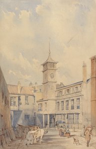Binnenplaats van een herberg aan de Theems door Thomas Shotter Boys