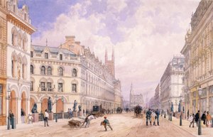 Holborn Viaduct, Londen, 1871 door Thomas Shotter Boys