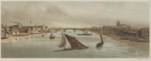 Londen zoals het is: London Bridge, vanaf Southwark Bridge door Thomas Shotter Boys