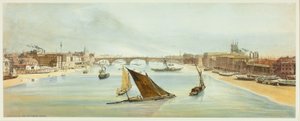 London Bridge, vanaf Southwark Bridge, plaat vier uit Originele Zichten van Londen zoals het is door Thomas Shotter Boys