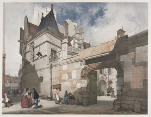 Pittoreske Architectuur in Parijs, Gent, Antwerpen, Rouen: Hôtel de Cluny, Parijs, 1839 door Thomas Shotter Boys