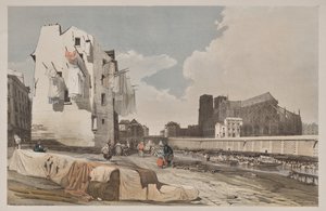 Pittoreske architectuur in Parijs, Gent, Antwerpen, Rouen: Nôtre Dame, Parijs, vanaf de Quai St. Bernard door Thomas Shotter Boys