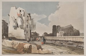 Pittoreske architectuur in Parijs, Gent, Antwerpen, Rouen: Nôtre Dame, Parijs, vanaf de Quai St. Bernard door Thomas Shotter Boys