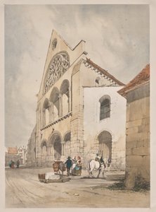 Pittoreske architectuur in Parijs, Gent, Antwerpen, Rouen: St. Andre, Chartres, Frankrijk door Thomas Shotter Boys