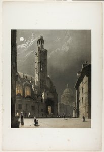 St Etienne du Mont en het Pantheon, Parijs, plaat 20 uit Picturesque Architecture in Paris, Ghent, Antwerp, Rouen, Etc. door Thomas Shotter Boys
