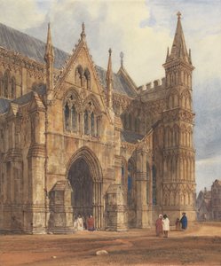 De noordwestelijke portiek van de kathedraal van Salisbury