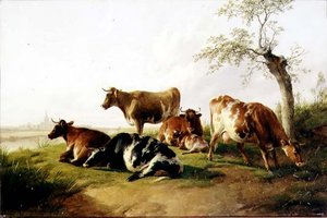 Vee in een Landschap door Thomas Sidney Cooper