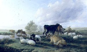 In de White Hall Meadows, Canterbury door Thomas Sidney Cooper