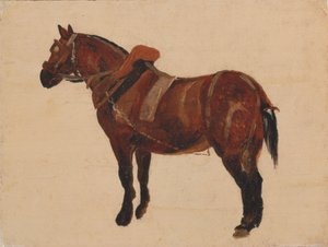 Studie van een werkpaard door Thomas Sidney Cooper