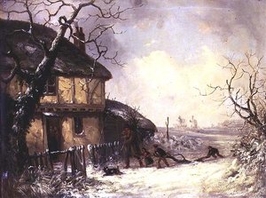 Het brandhout naar huis dragen