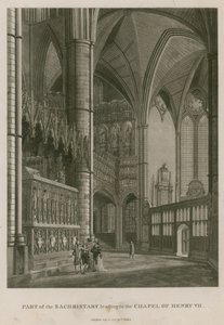 Deel van de Sacristie die leidt naar de Kapel van Koning Hendrik VII, Westminster Abbey, Londen door Thomas Snr. Malton