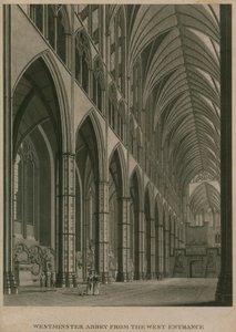 Westminster Abbey, Londen, vanaf de westelijke ingang door Thomas Snr. Malton