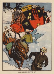 Postkoets ingesneeuwd door Thomas Somerfield