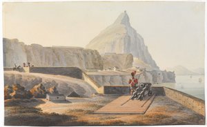 Het Gouverneurs Cottage op de Rots van Gibraltar, maart 1827 door Thomas Staunton St Clair