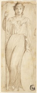 Athena, of Britannia geïdentificeerd als Athena door Thomas Stothard