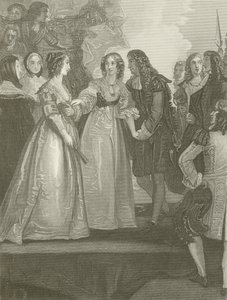 Karel II ontvangt de hertogin van Orléans in Dover door Thomas Stothard