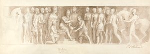 Ontwerp voor de grote trap, Buckingham Palace, het midden & 2e door Thomas Stothard