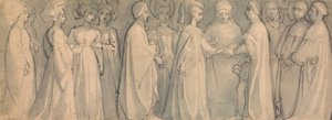 Fries van een Middeleeuwse Bruiloft door Thomas Stothard