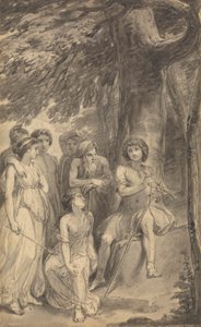 Een van zes illustraties bij Fenelons "De avonturen van Telemachus, zoon van Odysseus"