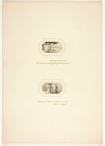 Studie voor een plaat uit De taak door Thomas Stothard