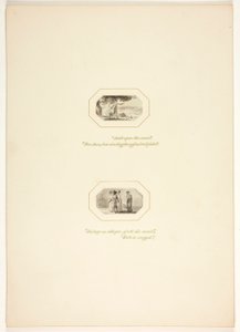 Studie voor een plaat uit De taak door Thomas Stothard
