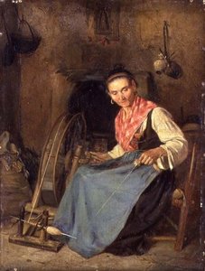 Vrouw aan het Spinnewiel