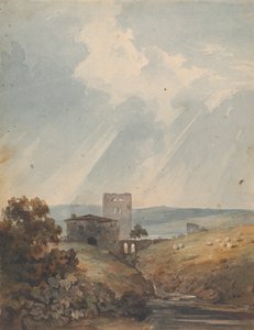 Landschap met Kasteel, Heuvels en Bergen door Thomas Sully