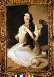Portret van Mary Ann Paton (Mrs Wood) (1802-1864) Engelse zangeres. Schilderij door Thomas Sully.